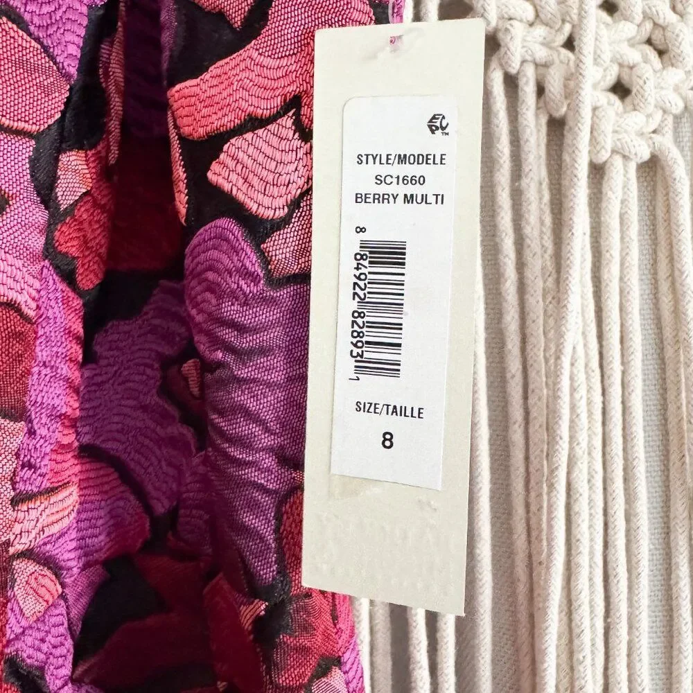 Badgley Mischka Floral Jacquard Dress Size 8 NWT Elegant Evening Dress - Picture 5 of 10